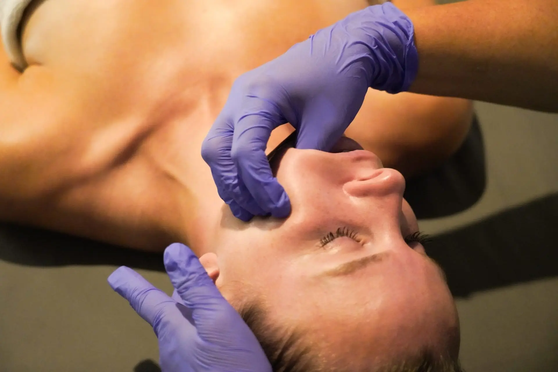 Image showing buccal massage techniques inside the mouth.