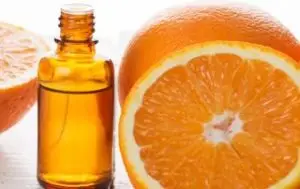 Essential oils and orange slices