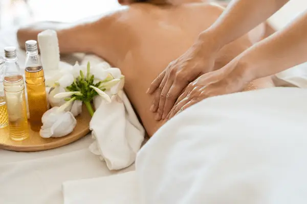 Client relaxed while receiving a professional CBD massage